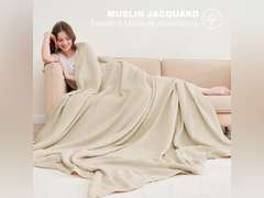 Cosy Family 4 Layer Muslin Bed Blanket - Breathable and Lightweight Gauze Boho Blanket for Spring, Soft 100% Cotton Muslin Blanket, Light Tan, 55x80 Inches 19