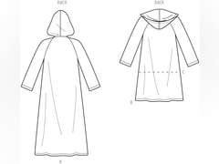 New Look Misses' Coat with Hood Sewing Pattern Packet, Design Code S9129, Sizes XS-S-M-L-XL, Multicolor 9