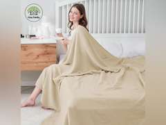 Cosy Family 4 Layer Muslin Bed Blanket - Breathable and Lightweight Gauze Boho Blanket for Spring, Soft 100% Cotton Muslin Blanket, Light Tan, 55x80 Inches 19