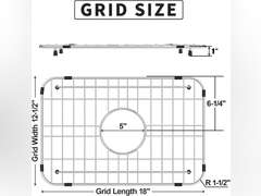 Sink Grid 18" X 12-1/2", Sink Protector Grid Centered Drain with Corner Radius 1-1/2",304 Stainless Steel Material for Sink 29