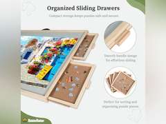 2-in-1 Tilting & Rotating Puzzle Board, Portable Puzzle Table with 4 Drawers Cover,34.25" x 25.2" for 1500 Pieces 80