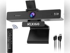 NexiGo Zoom Certified, N950P 4K Zoomable Webcam with Remote Control, Sony_Starvis Sensor, 5X Digital Zoom, Pro Web Camera with Dual Stereo Mics, for Zoom Skype Teams Twitch 130
