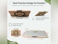 2-in-1 Tilting & Rotating Puzzle Board, Portable Puzzle Table with 4 Drawers Cover,34.25" x 25.2" for 1500 Pieces 80