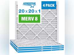 Aerostar 20x20x1 MERV 8 - 6 Count - High Efficiency Pleated HVAC, Furnace & Air Conditioner Filters - Removes Dust, Lint, Mold & Allergy-Causing Pollen 29