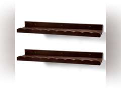 Suzile 2 Pcs Scalloped Shelves Wall Floating Shelves Set for Room, Bathroom, Bedroom, Cute Room Decor Aesthetic and Books, Toys, Photo Frames Storage(23",Walnut Brown) 47