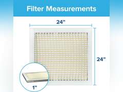 Filtrete 24x24x1 Air Filter, MPR 300, MERV 5, Clean Living Basic Dust 3-Month Pleated 1-Inch Air Filters, 6 Filters 40