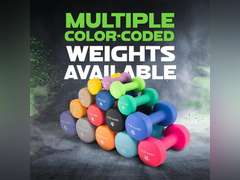 Yes4All Neoprene Coated Dumbbell Hand Weight Sets of 2 - Multiple Weight Options with 15 Colors, Anti-roll, Anti-Slip, Hexagon Shape 16