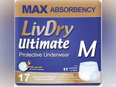 LivDry Ultimate Adult Incontinence Underwear, Max Absorbent Adult Diapers with Leak Protection, Medium, 17-Pack 37