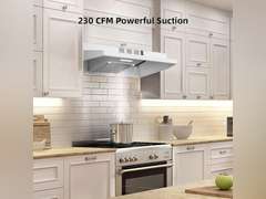 SIMILAR model,SNDOAS 30 inch Under Cabinet Range Hood, Ducted/Ductless Convertible Kitchen Hood, Stainless Steel Vent Hood with LED Light,Under Cabinet Hood with 2 Speed Exhaust Fan,White 73