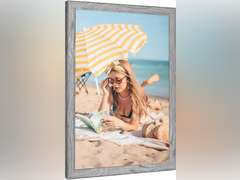 16x24 Wood Frame Grey, Rustic Natural 24x16in Woodgrain Picture Poster Frame, Modern Gray 16 x 24inch Gallery Wall Pic Photo Frame with HD Plexiglass, Horizontal Vertical Wall Mounting Display 1pcs 32