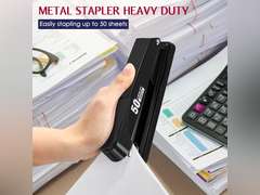 Metal Stapler Heavy Duty 50 Sheet Capacity with 1750 Staples and Staple Remover, Full Strip Staplers for Desk, No Jam, Non-Slip for Office & Classroom, Black 14