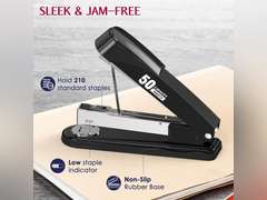 Metal Stapler Heavy Duty 50 Sheet Capacity with 1750 Staples and Staple Remover, Full Strip Staplers for Desk, No Jam, Non-Slip for Office & Classroom, Black 14