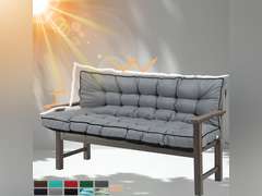 Porch Swing Cushions 3 Seater Replacement, Waterproof Bench Cushions for Outdoor Furniture with Backrest, 4" Thickened Patio Swing Cushion with Ties (Light Grey, 63 * 40 inch) 170