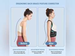 Posture Corrector,Suitable for Men and Women Upper and Lower Back Pain Relief - Scoliosis, Hunchback, Eicgo Adjustable Posture Corrector belt,Comfortable and Breathable Back Straightener (Black, Large) 33