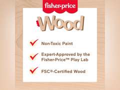 Fisher-Price Wood Baby Playmat Lay & Play Deluxe Activity Gym with Wooden Frame & Tummy Time Sensory Toys for Newborns 0+ Months (packing damage) 90