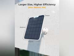 REOLINK 6W Solar Panel White, Non-Stop Solar Power Supply for All Wireless Battery Camera, Trackmix/Argus PT/Go PT Ultra, Waterproof, Adjustable Mount, 4 Meters Cable(Only Use for Battery Cameras) (Max Power:3.2W) 40
