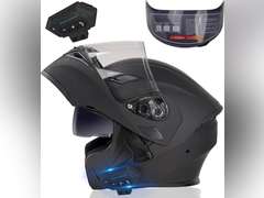 Bluetooth Motorcycle Helmet,Modular Motorcycle Helmet with Bluetooth,DOT Approved Dual Visor Full Face Flip up Bluetooth Integrated Motorcycle Helmets for Adults Men Women 120