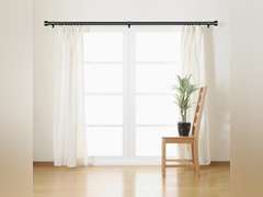 Curtain Rods for Windows 48 to 84 ' Diameter Adjustable Gold Curtain Rod, Heavy Duty Long Window Curtain Rod, Outdoor Modern Style Drapery Rods with Simple End Caps, Size 48" - 84" 16