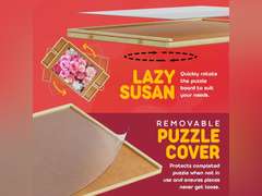 1000 Piece Wooden Jigsaw Puzzle Table - 4 Drawers, Rotating Puzzle Board | 30 X 22 Jigsaw Puzzle Board | Puzzles Cover Included - Portable Puzzle Tables for Adults and Kids by Beyond Innoventions 45