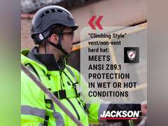 Jackson Safety CH400V Climbing-Style Hard Hat - Vented Construction Helmet with Chin Strap & Cup - ANSI Z89.1 & OSHA Compliant - (Multiple Colors) 34