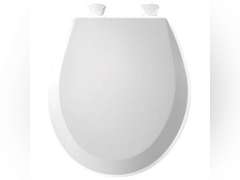 Round Enameled Wood Closed Front Toilet Seat in Cotton White Removes for Easy Cleaning 15