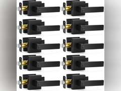 10 Pack Matte Black Door Handles Privacy Door Levers, Keyless Interior Door Knobs Square Door Levers Heavy Duty Door Locks for Bedroom Bathroom, Reversible Flat Levers(Damaged packaging ) 130