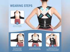 Posture Corrector,Suitable for Men and Women Upper and Lower Back Pain Relief - Scoliosis, Hunchback, Eicgo Adjustable Posture Corrector belt,Comfortable and Breathable Back Straightener (Black, Large) 33