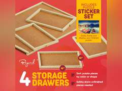 1000 Piece Wooden Jigsaw Puzzle Table - 4 Drawers, Rotating Puzzle Board | 30 X 22 Jigsaw Puzzle Board | Puzzles Cover Included - Portable Puzzle Tables for Adults and Kids by Beyond Innoventions 45
