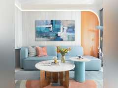 AJAZIKO Blue Wall Art Modern Wall Art for Living Room - Blue Abstract Canvas Wall Art - Ideal for Bedroom, Office Decor, Artwork for Wall Decor, Large Pictures for Living Room 24 48IN 90