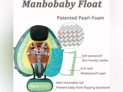 2025 New Mambobaby Float with Canopy, Non Inflatable Solid Baby Swim Float, Upgrade Soft Skin-Friendly Fabric Material Infant Pool Float Smart Swim Trainer for Infant Toddler 3-24 Month 80