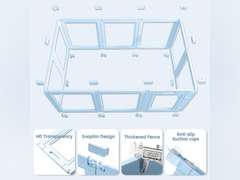 Clear Acrylic Dog Playpen,Transparent DIY Dog Pen,Easy Assembly and Disassembly,Indoor and Outdoor Use,Simple Cleansing Fence (Sky Blue, 60CM, 10 Panel) 179