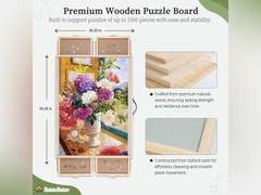 2-in-1 Tilting & Rotating Puzzle Board, Portable Puzzle Table with 4 Drawers Cover,34.25" x 25.2" for 1500 Pieces 80