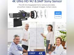 NexiGo Zoom Certified, N950P 4K Zoomable Webcam with Remote Control, Sony_Starvis Sensor, 5X Digital Zoom, Pro Web Camera with Dual Stereo Mics, for Zoom Skype Teams Twitch 130