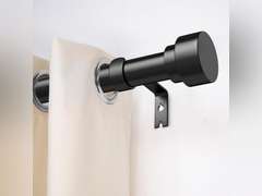 Curtain Rods for Windows 48 to 84 ' Diameter Adjustable Gold Curtain Rod, Heavy Duty Long Window Curtain Rod, Outdoor Modern Style Drapery Rods with Simple End Caps, Size 48" - 84" 16