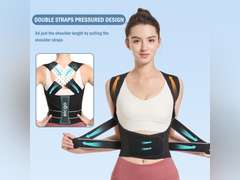 Posture Corrector,Suitable for Men and Women Upper and Lower Back Pain Relief - Scoliosis, Hunchback, Eicgo Adjustable Posture Corrector belt,Comfortable and Breathable Back Straightener (Black, Large) 33
