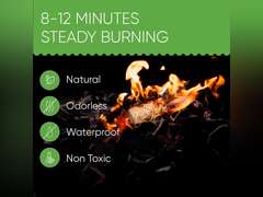 Inflame Fire Starters 130 pcs Fire Starters for Campfires, Grill, BBQ, Fireplace, Woodstove - Charcoal Starter - Waterproof, Weather-Resistant - Natural Wood Fireplace Starters 30