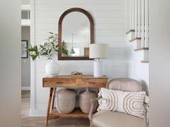 LOSOUR Arched Mirror, Farmhouse Decor Solid Wood Frame Wall Mirror, Bathroom Mirrors, Large Vintage Mirror for Bathroom, Living Room,Bedroom, Entryway, Hallway,Foyer (Coffee, 20inch*30inch) 60