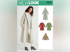 New Look Misses' Coat with Hood Sewing Pattern Packet, Design Code S9129, Sizes XS-S-M-L-XL, Multicolor 9