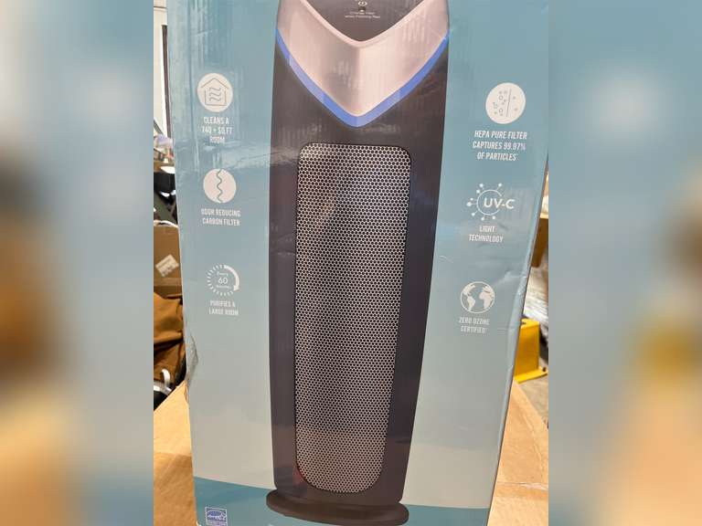 GermGuardian Air Purifier for Home with HEPA Pure Filter, for Wildfire Smoke, Pet Dander, Pollen, Odors, Large Rooms Up To 743 Sq. Ft., Removes 99.97% Pollutants, UV-C Light, 22", AC4825E, Gray 80