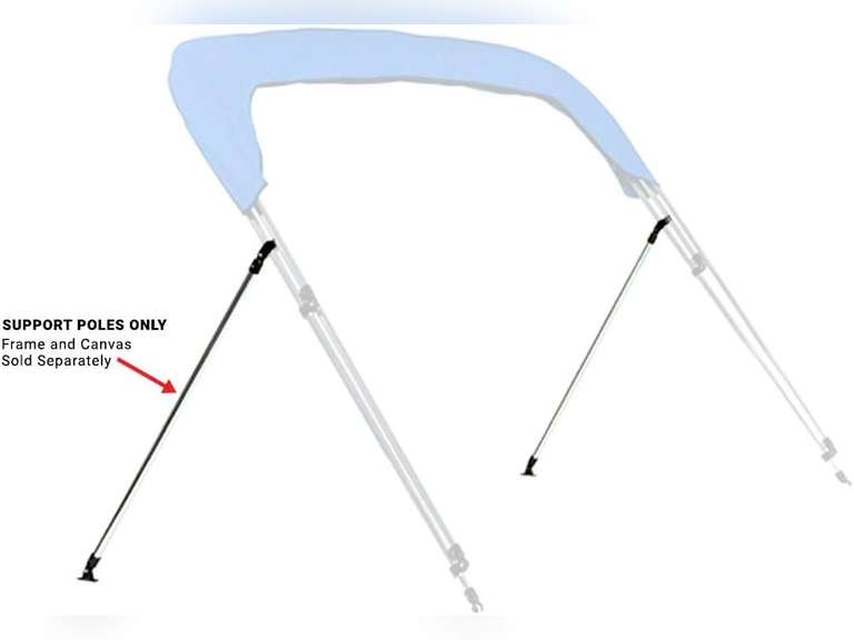 Eevelle Bimini Rear Support Poles Set of 2 with Mounting Hardware Heavy Duty Aluminum, Adjustable Length, Easy Installation, Foldable Design 43