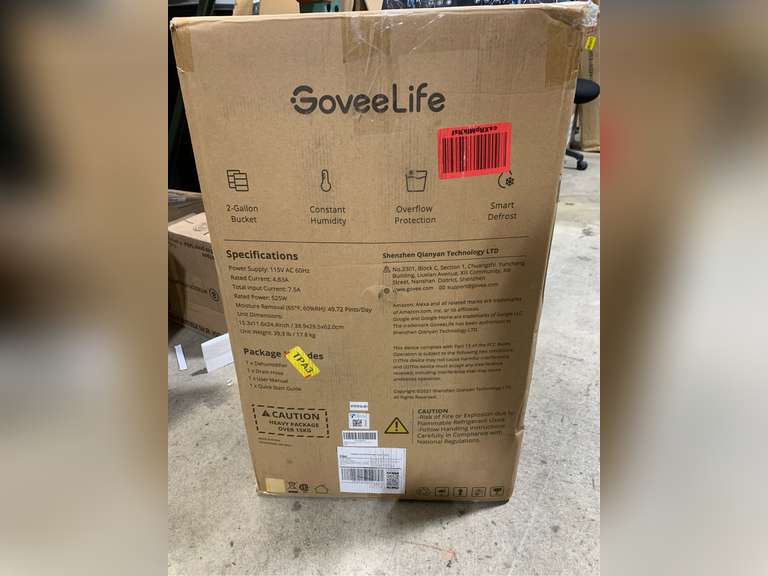 GoveeLife Dehumidifier for Home 4,500 Sq.Ft, 50 to 109 Pint Smart Auto Humidity Control, Drain Hose, 2.0Gal Bucket, Compressor Dehumidifiers for Basement with Auto Shut Off, Bathroom, Bedroom, Garage 250