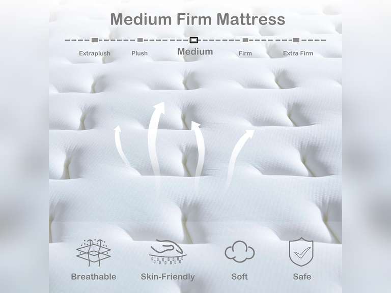 12 Inch Queen Mattress in a Box, Hybrid Cooling Gel Memory Foam & Pocketed Coils, Medium Firm, CertiPUR-US Certified, Pressure Relief, Motion Isolation 237