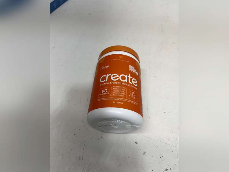 Create Creatine Monohydrate Gummies for Men & Women, Boost Focus, Strength, and Endurance, Anti-Melting Formula, Vegan, Gluten-Free, Non-GMO, 1.5g of Creatine per Gummy (Orange, 90 ct) 50