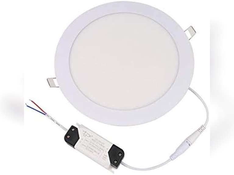 LED Panel Light 6 Flat Lamp Round Ultra-Thin Recessed Ceiling Light Downlight Fixture Kit (Cool White, 9W) 2 pack 16
