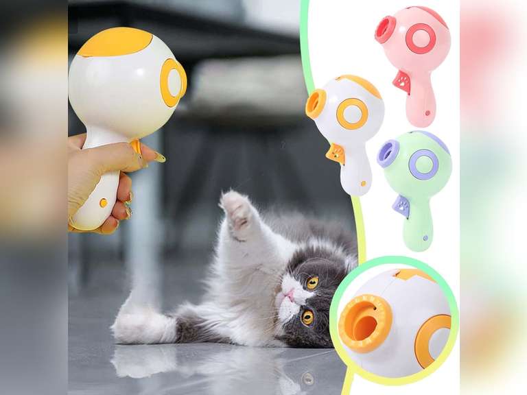 Pet Treat Snack Dispenser Toy, Pet Treat Launcher, Interactive Dog Food Catapult, Handheld Pet Feeding Interactive Toys for Dog Cat Exercise Training and Home Indoor & Outdoor Play (Yellow) 13