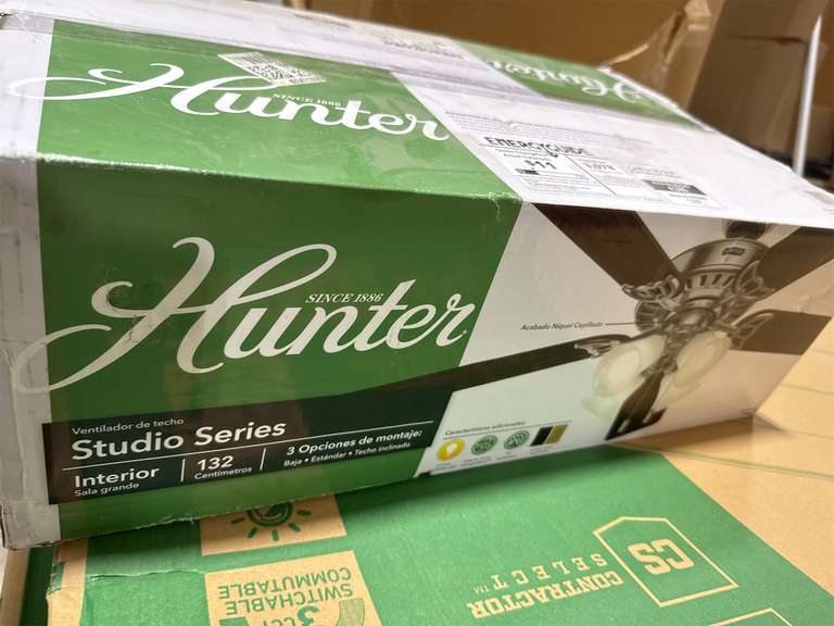 Hunter Fan Company Studio Series Indoor Ceiling Fan with LED Lights and Pull Chain Control 240