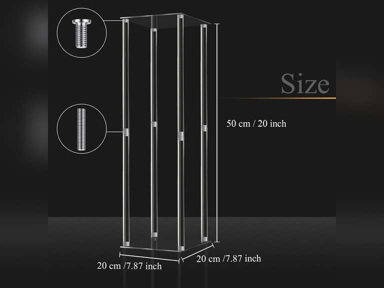 Geetery 12 Pieces Tall Acrylic Vase Wedding Centerpieces Clear Flower Stand Column Geometric Floral Vase Elegant Display Holder for Birthday Party Wedding Table Decorations (20 Inch) 140