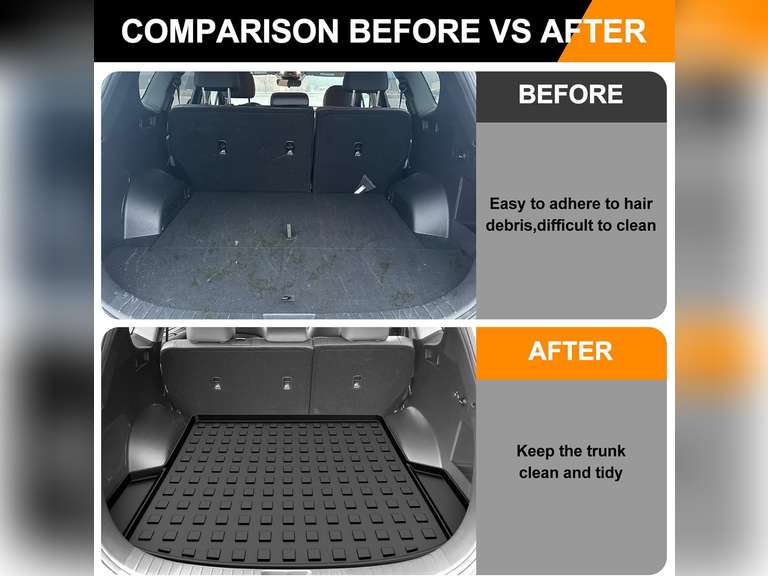 AOMSAZTO Cargo Liner Fit for 2021-2023 Hyundai Santa Fe : All Weather TPE Rubber Rear Trunk Mat Protector Anti-Slip Waterproof Rubber Rear Cargo Car Liner - Car Mat for 2022 Santa Fe Accessories 36