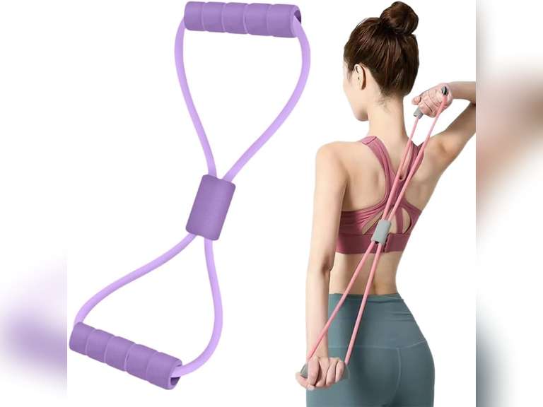 Band with Handles, 2025 New Figure 8 Bands for Full-Body Workouts, Strength Training, Chest Expander, Yoga Gym Fitness Pulling Rope 8 Word Elastic 13