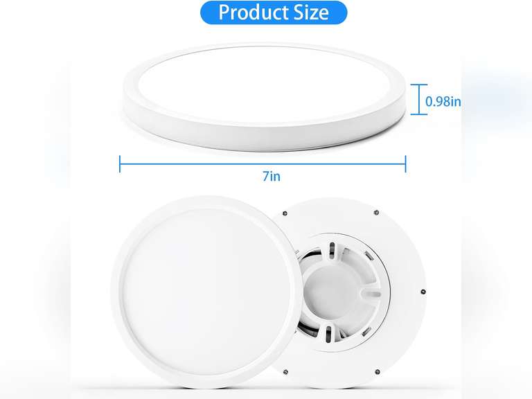 MOONSEA LED Flush Mount Ceiling Light, Super Slim 7 inch Ceiling Light Fixture, 6500K Daylight LED Ceiling Lamp for Bedroom, Living Room, Dining Room 7